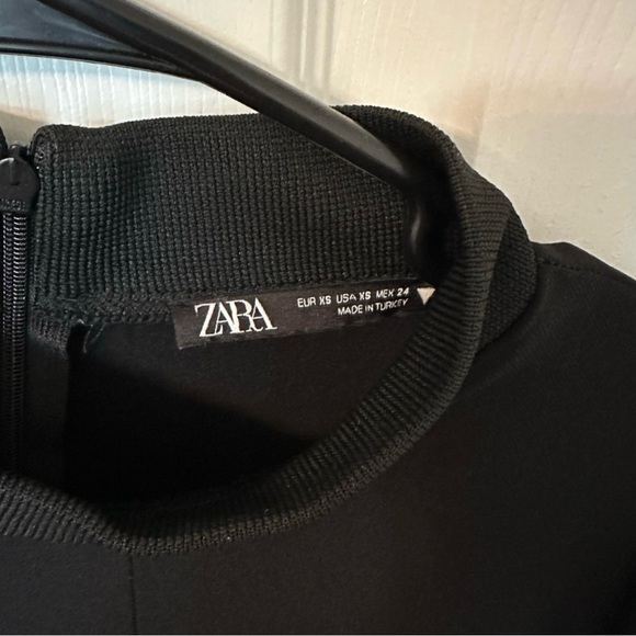Zara Black A- Line Long Sleeve Dress - Picture 10 of 11